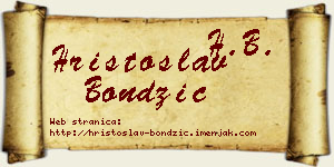Hristoslav Bondžić vizit kartica